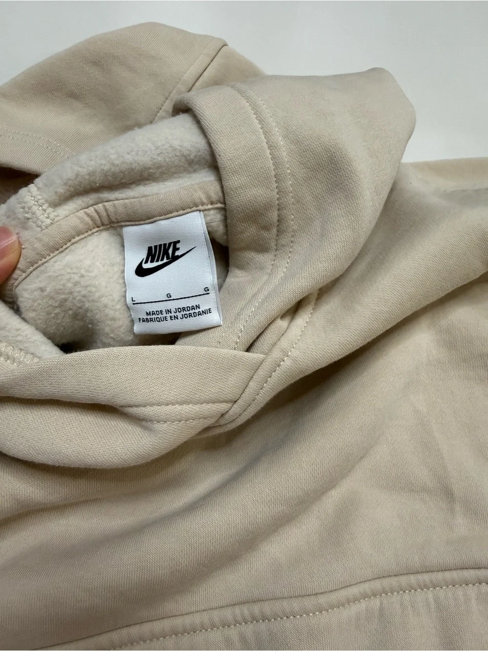 Nike Kids Beige Pullover Hoodie Size L